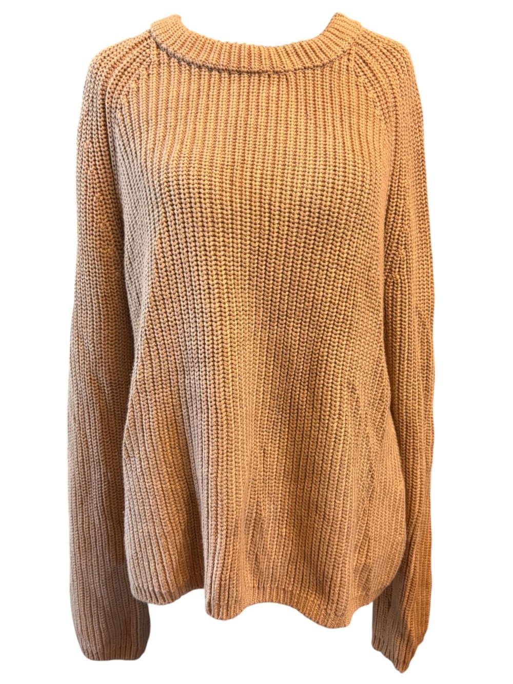 Quince 100% Organic Cotton Fisherman Crew sweater camel size Medium - Picture 4 of 9